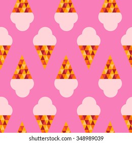 ice cream cones geometrical seamless background pattern