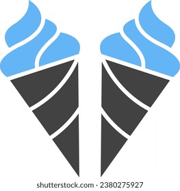 Ice Cream Cones imagen vectorial de icono. Adecuado para aplicaciones web móviles y medios de impresión.