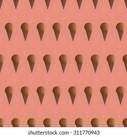 Ice cream cones pattern background