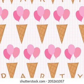 Ice cream cones seamless pattern background 