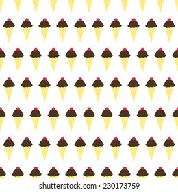 Ice cream cones seamless pattern background