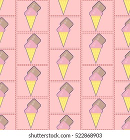 Ice cream cones seamless pattern 