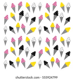 Ice cream cones seamless pattern. Vector illustration