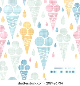 Ice cream cones textile colorful frame corner pattern background