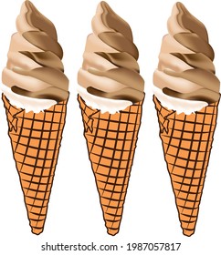 ice cream cones with two flavors