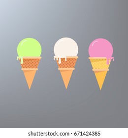 ice cream cones vector 
