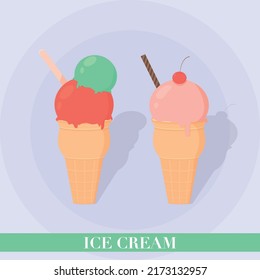 ice cream cones vector set
