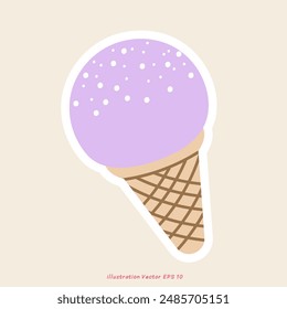 Ice Cream Cones , wafer Cones vector isolated on cream color  background, Vector illustration EPS 10