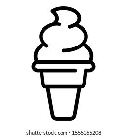 Ice cream in a conical cup icon. Outline ice cream in a conical cup vector icon for web design isolated on white background