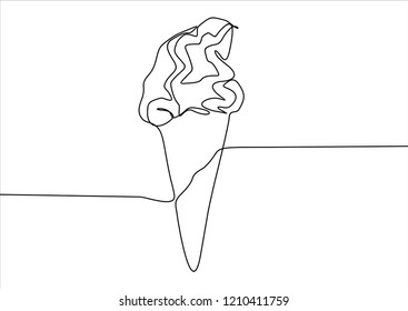 Ice cream. Continuous line