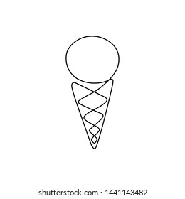 ice cream continuous line drawing tattoo stock vector royalty free 1441143482