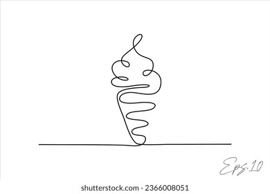 ice cream continuous line vector illustration