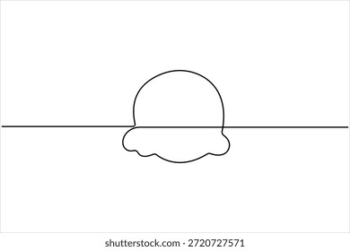 Ilustración de Arte vectorial de estilo de línea de helado de cono de waffle. ilustración de diseño de cono de helado