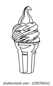 ice cream contour vector illustration