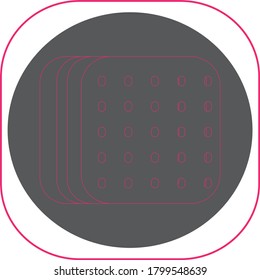 ice cream or cookie icon filled with ice cream with pink lines. gray and white background