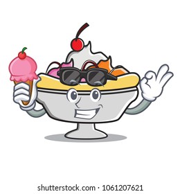 Ice cream cool banana split character cartoon