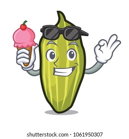 Ice cream cool cardamom character cartoon style