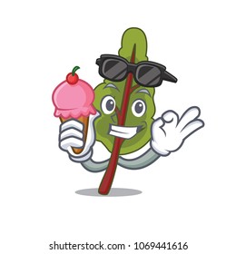With ice cream cool chard character cartoon style