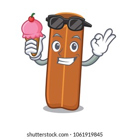Ice cream cool cinnamon character cartoon style