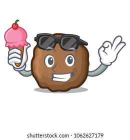 Ice cream cool meatball character cartoon style