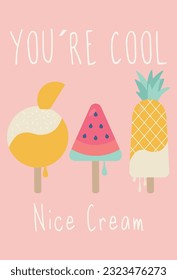 ice cream cool vector popsicle melon