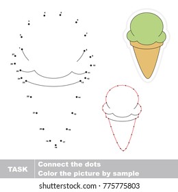 Ice cream corn. Dot to dot educational game for kids.