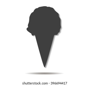 ice cream cornet double shadow icon vector