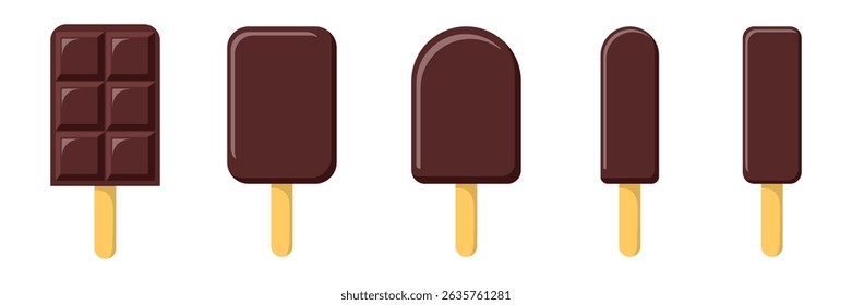 Ice Cream Covered With Chocolate Isolated  