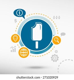 Ice cream. Creative design elements. Flat design concept