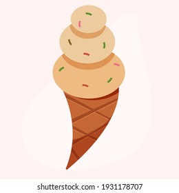 Eis-Creme-Brulee. Vektorgrafik