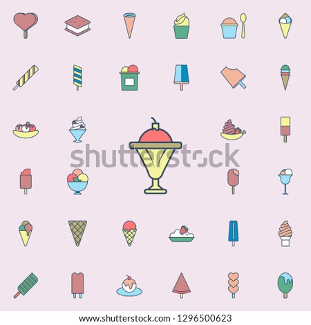 ice cream crockery colored dusk style icon. Ice cream icons universal set for web and mobile