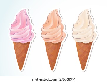 Ice cream,
croissants,
illustration,
vanilla,
strawberry, cream, chocolate,
set, no background
