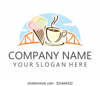 ice cream culinary coffee cafe restaurant bridge image icon logo
