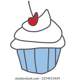 Ice cream cup with berry icon vector illustration 