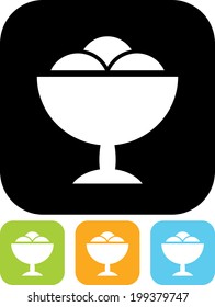 Ice cream cup bowl vector icon