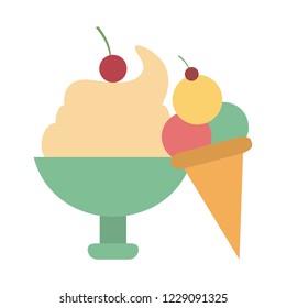 Ice cream cup and cone