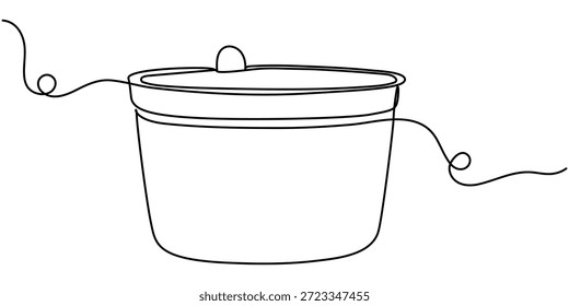 taza de helado dibujo continuo de una línea, dibujo continuo de una sola línea de delicioso y fresco helado de taza fresca, helado, cóctel. Un solo dibujo de línea. de Ilustración vectorial de contorno. 