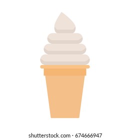 Ice cream cup flat icon, vector sign, colorful pictogram isolated on white. Symbol, logo illustration. Flat style design
