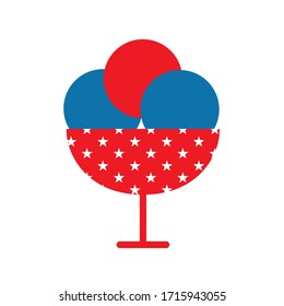 Ice cream cup flat style icon design, Sweet dessert food flavor scoop summer dairy and tasty Vector illustration
