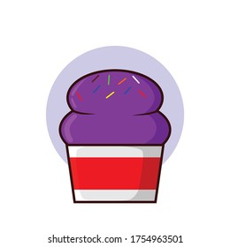 ice cream cup grape with sprinkle