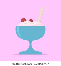 Ice cream in a cup icon. Colored silhouette. Front side view. Vector simple flat graphic illustration. Isolated object on pink background. Isolate.