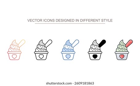 Ice Cream Cup icon design with white background stock illustration