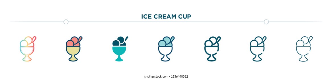 ice cream cup icon designed in gradient, filled, two color, thin line and outline style. vector illustration of ice cream cup vector icons. can be used for mobile, ui, web
