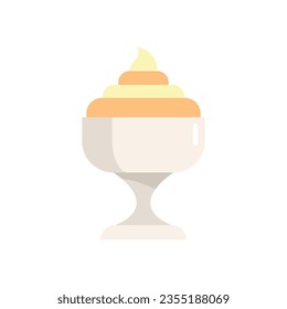 Ice cream cup icon flat vector. Chocolate scoop. Vanilla ball isolated