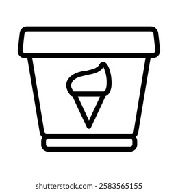 Ice Cream Cup icon illustration in line style. Perfect for website mobile app presentation. Suitable for any user interface and user experience