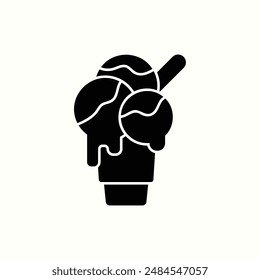 ice cream cup icon, isolated icon theme bakery