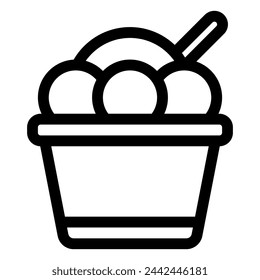 ice cream cup icon in line style