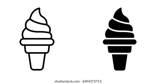 ice cream cup icon set color editable