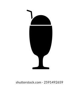Ice cream cup icon, simple flat style, illustration, logo sign symbol pictogram template, for ui or ux isolated on white for mobile app, editable