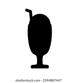 Ice cream cup icon, simple flat style, illustration, logo sign symbol pictogram template, for ui or ux isolated on white for mobile app, editable